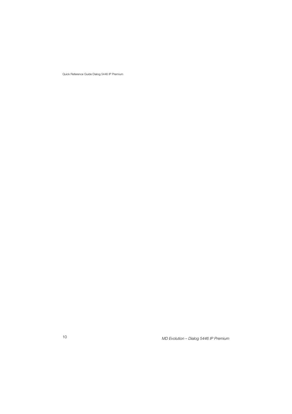 AASTRA 7446ip (5446ip) for MD Evolution Quick Reference Guide User Manual | Page 10 / 44