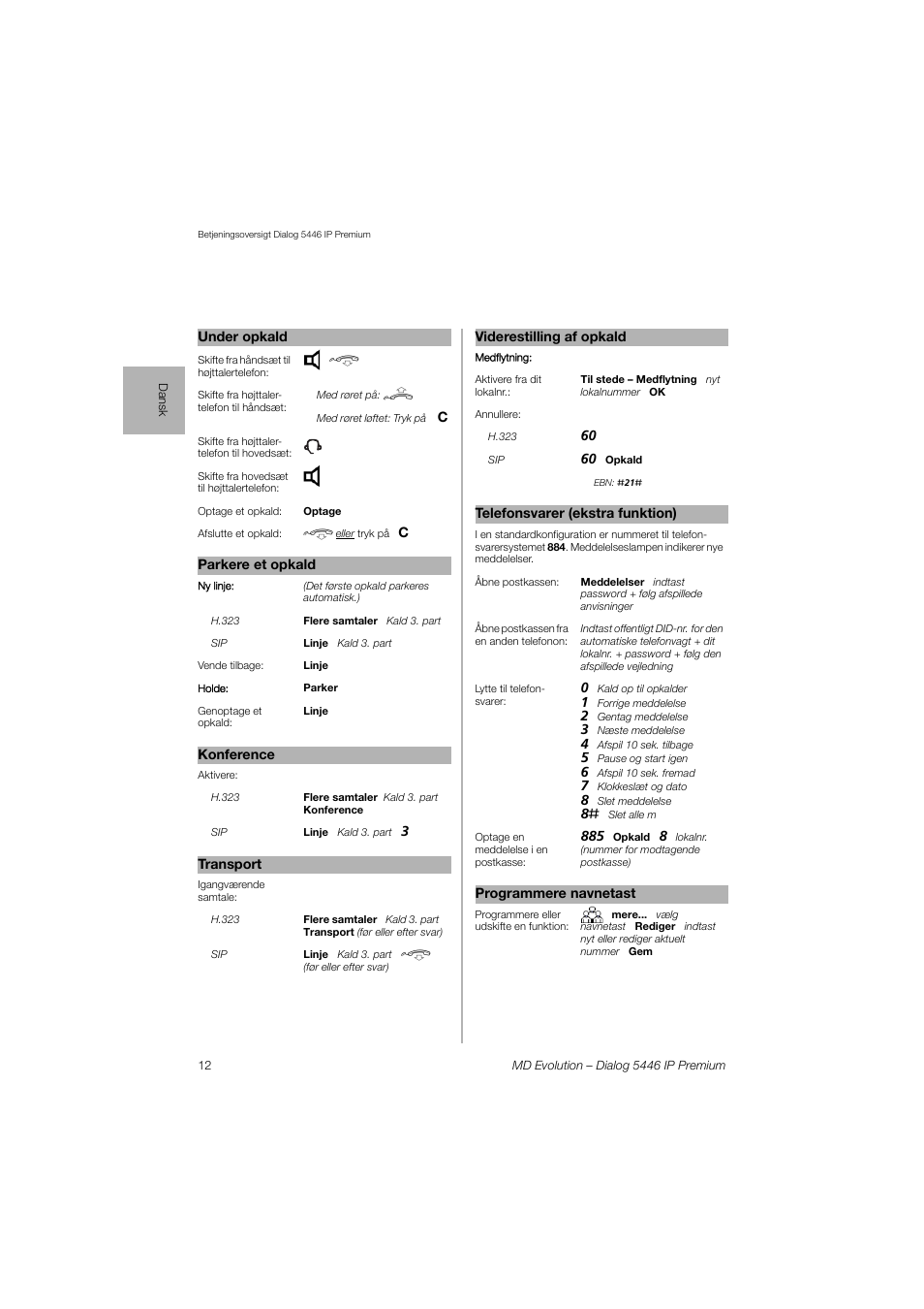 AASTRA 7446ip (5446ip) for MD Evolution Quick Reference Guide User Manual | Page 12 / 44