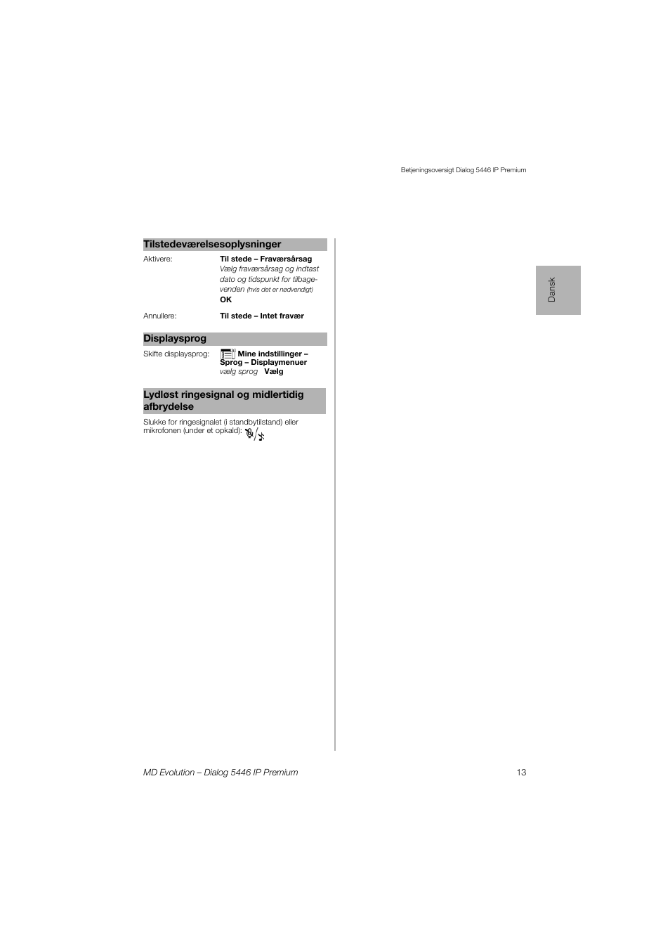 AASTRA 7446ip (5446ip) for MD Evolution Quick Reference Guide User Manual | Page 13 / 44