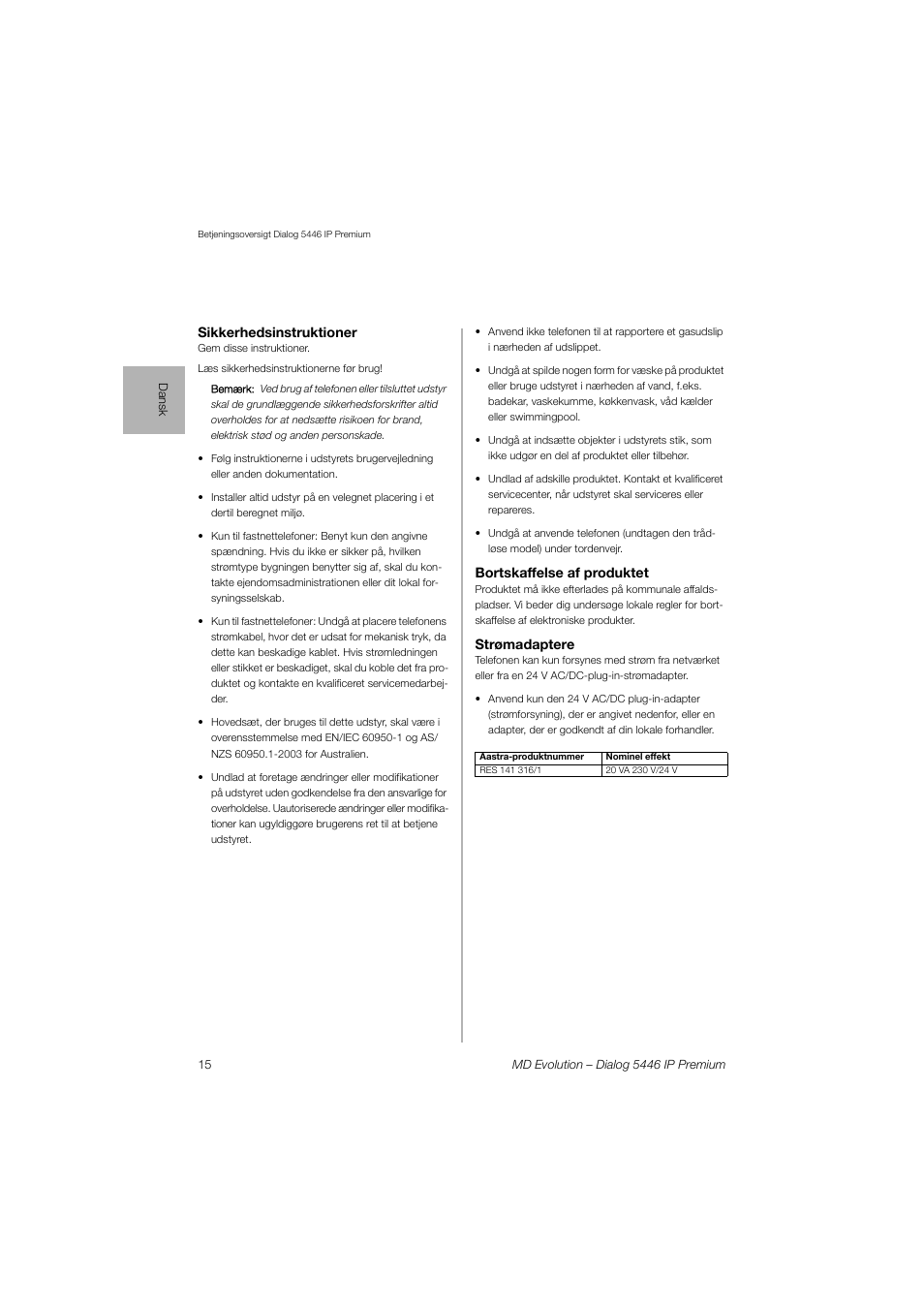 AASTRA 7446ip (5446ip) for MD Evolution Quick Reference Guide User Manual | Page 15 / 44