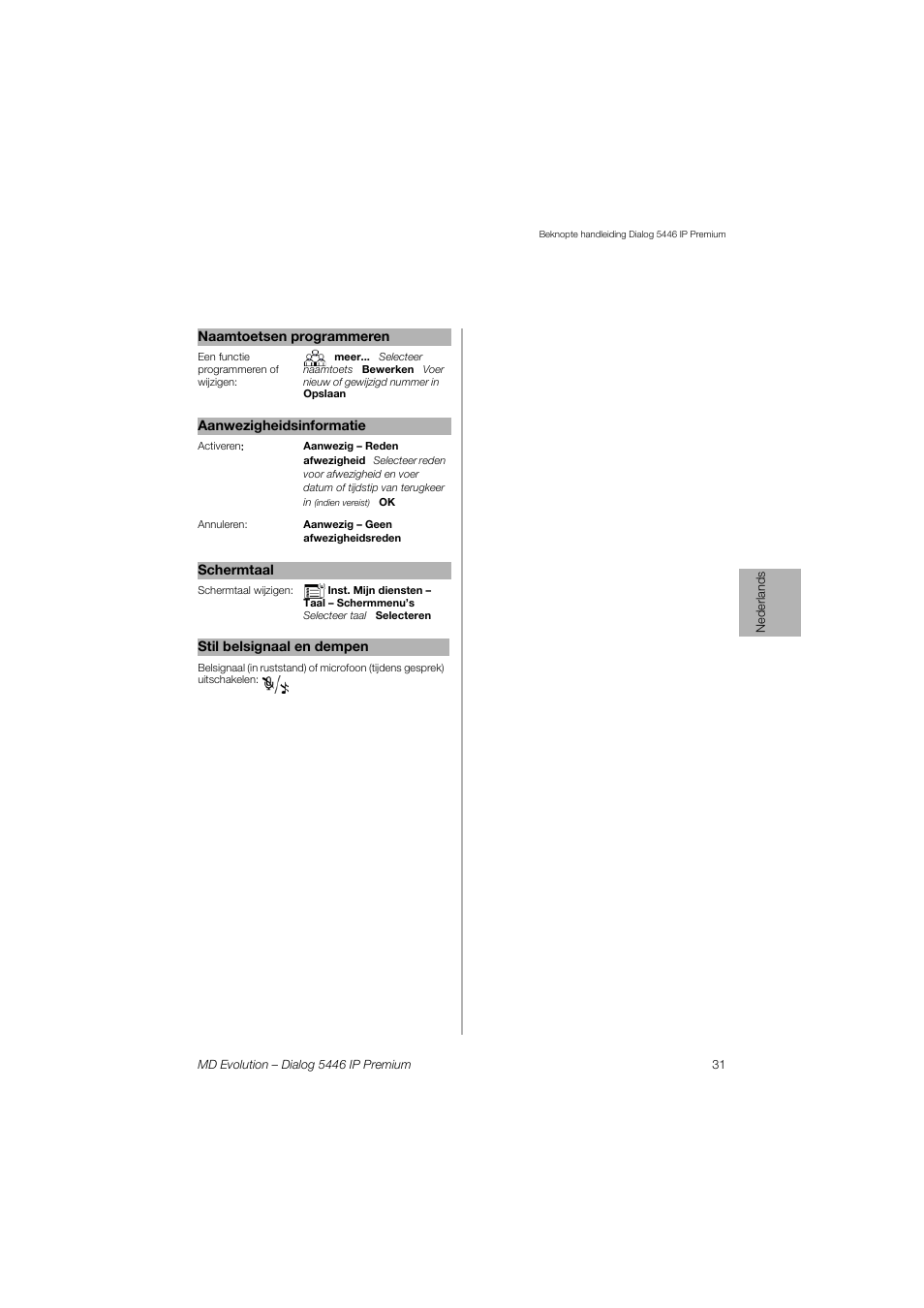 AASTRA 7446ip (5446ip) for MD Evolution Quick Reference Guide User Manual | Page 31 / 44