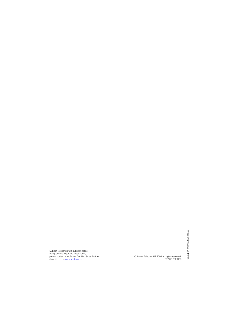 AASTRA 7446ip (5446ip) for MD Evolution Quick Reference Guide User Manual | Page 44 / 44