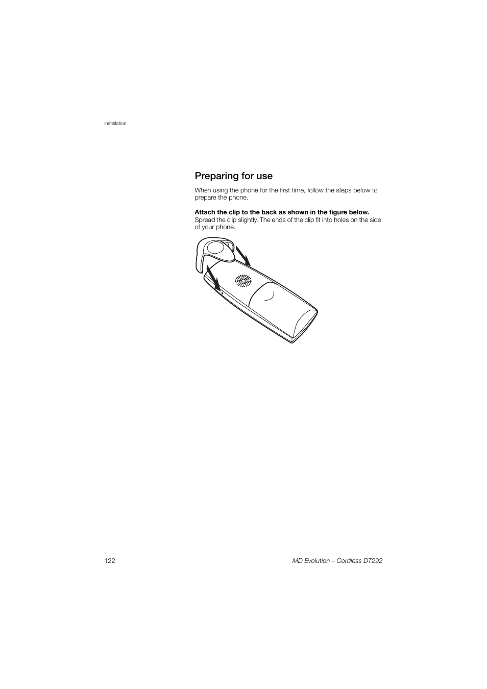 Preparing for use | AASTRA DT292 for MD Evolution User Guide EN User Manual | Page 122 / 148