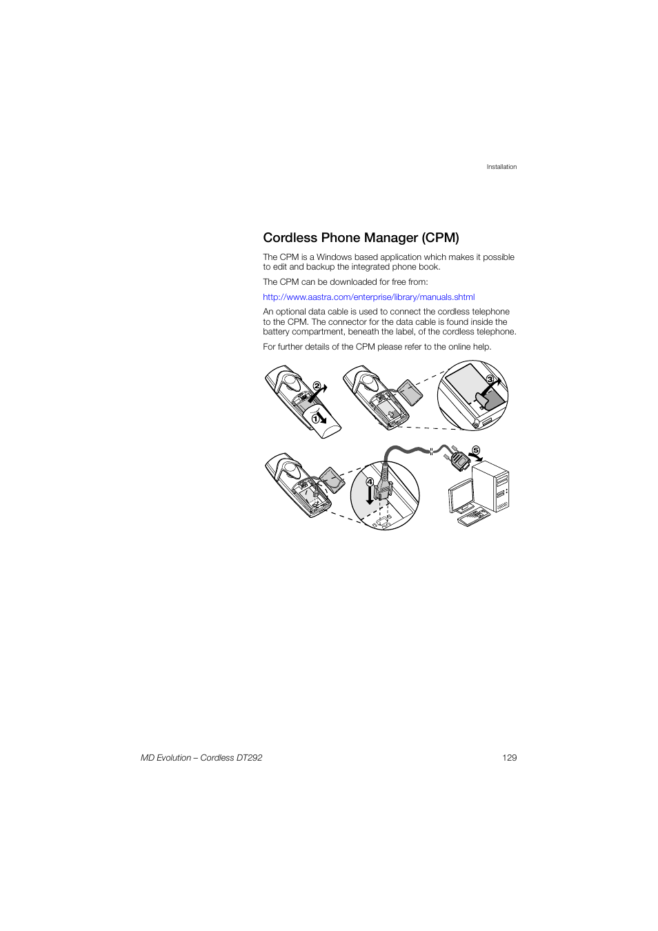 Cordless phone manager (cpm), Cordless phone manager, Cpm) | AASTRA DT292 for MD Evolution User Guide EN User Manual | Page 129 / 148