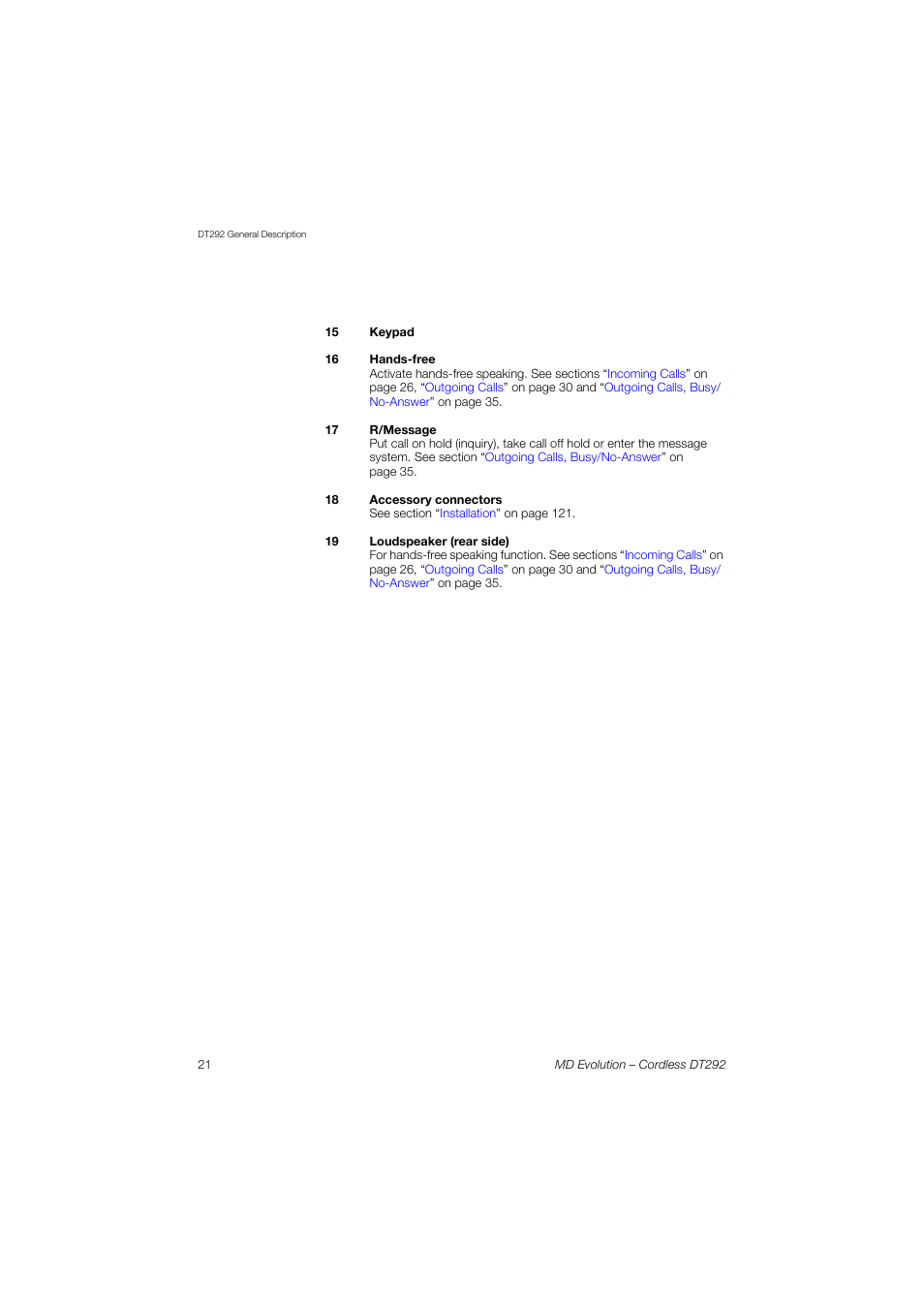 AASTRA DT292 for MD Evolution User Guide EN User Manual | Page 22 / 148