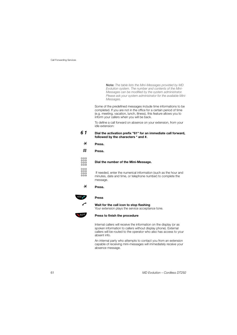 AASTRA DT292 for MD Evolution User Guide EN User Manual | Page 62 / 148