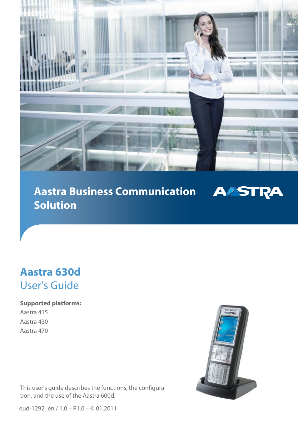 AASTRA 630d for Aastra 400 User Guide EN User Manual | 103 pages