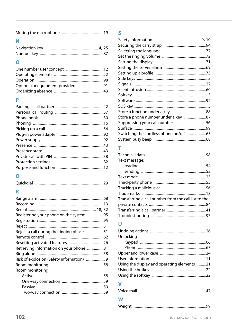 AASTRA 630d for Aastra 400 User Guide EN User Manual | Page 102 / 103