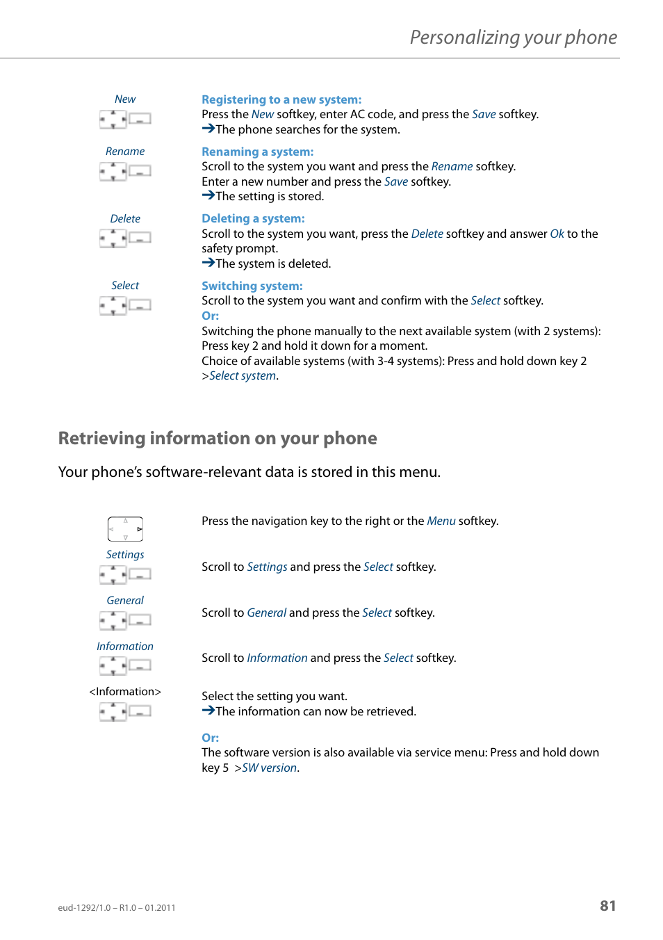 Retrieving information on your phone, Personalizing your phone | AASTRA 630d for Aastra 400 User Guide EN User Manual | Page 81 / 103