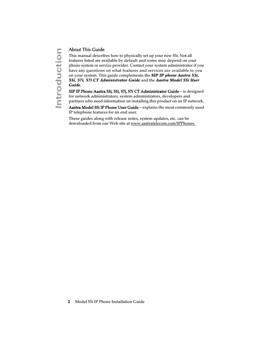 About this guide, Introduction | AASTRA 6755i Installation Guide EN User Manual | Page 8 / 42