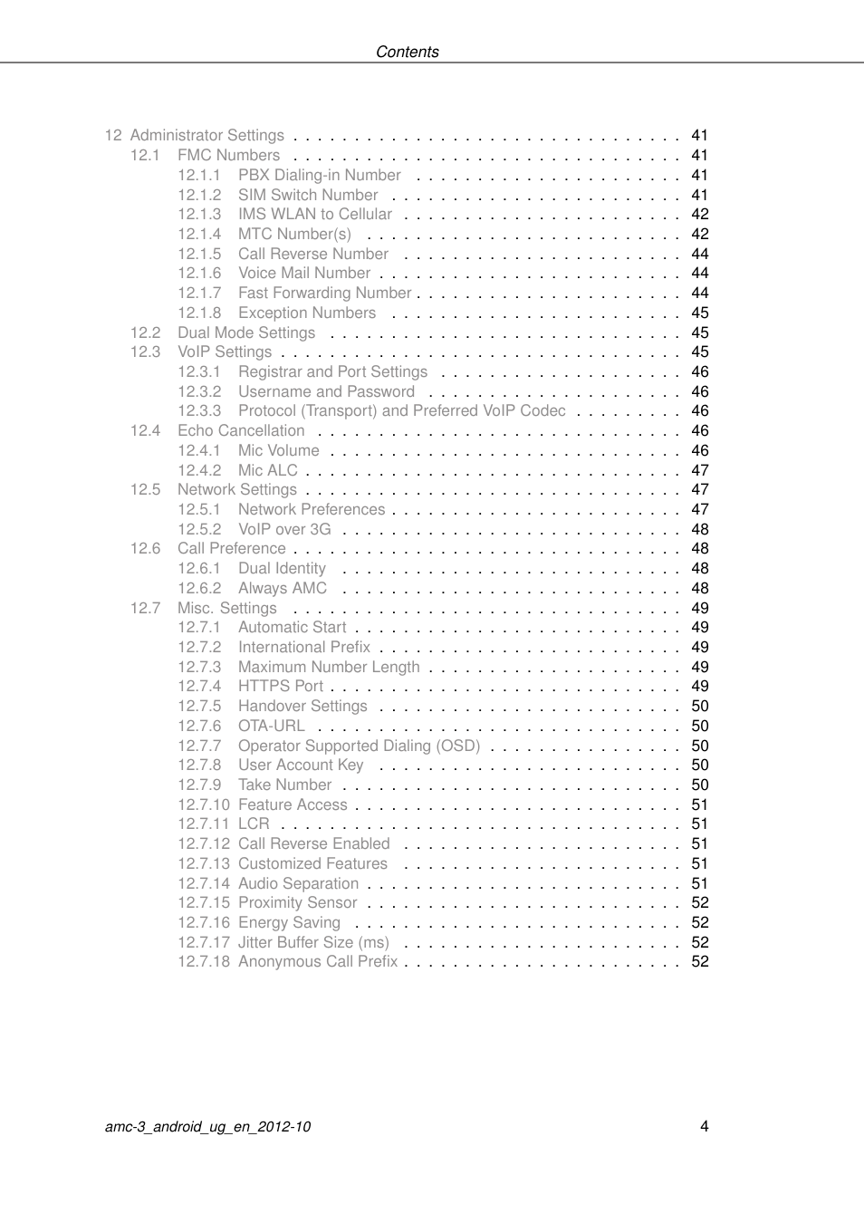 AASTRA AMC 3 for Android EN User Manual | Page 4 / 57