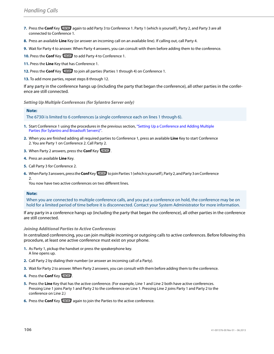 Handling calls | AASTRA 6730i (Version 3.2) User Guide EN User Manual | Page 112 / 185