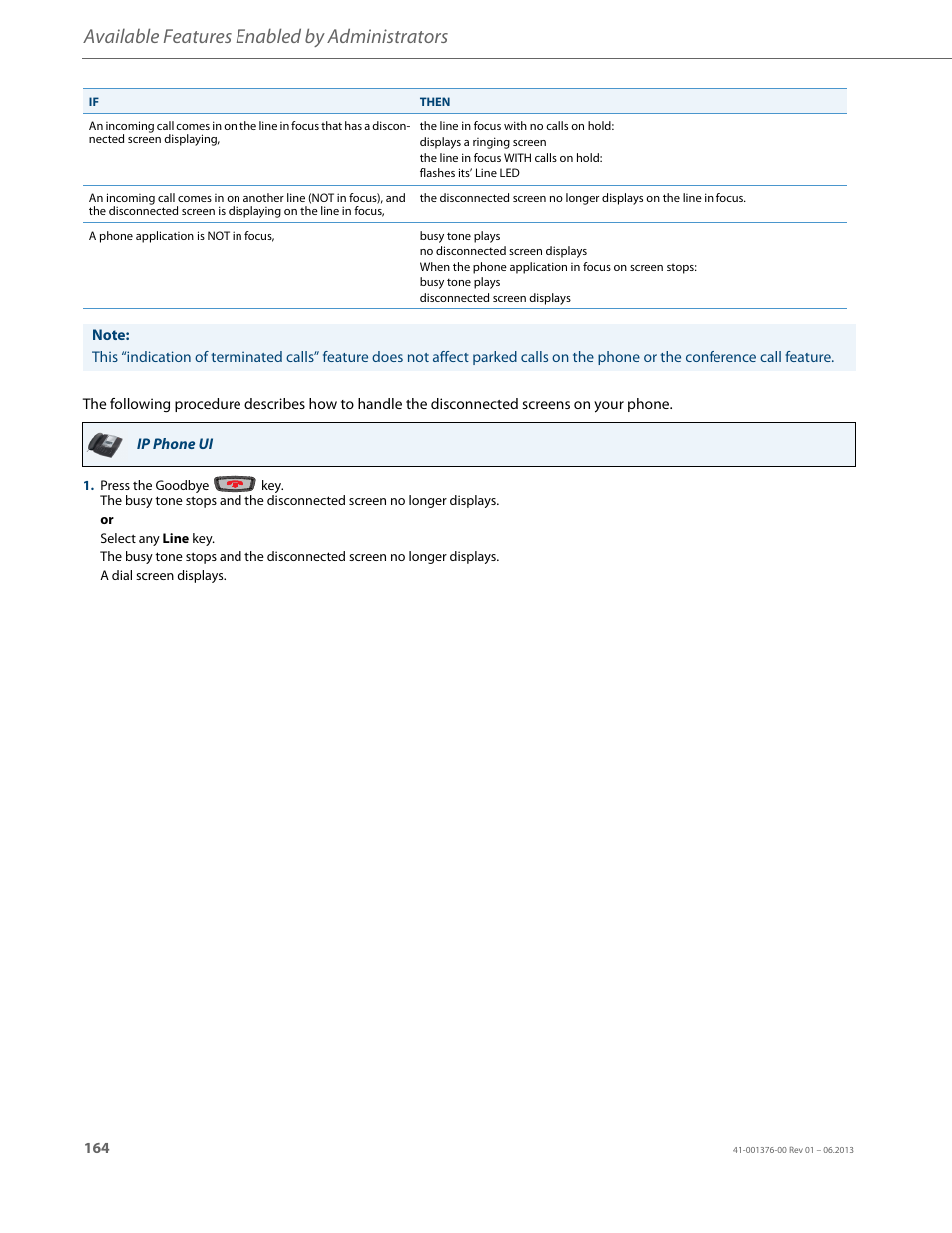 Available features enabled by administrators | AASTRA 6730i (Version 3.2) User Guide EN User Manual | Page 170 / 185