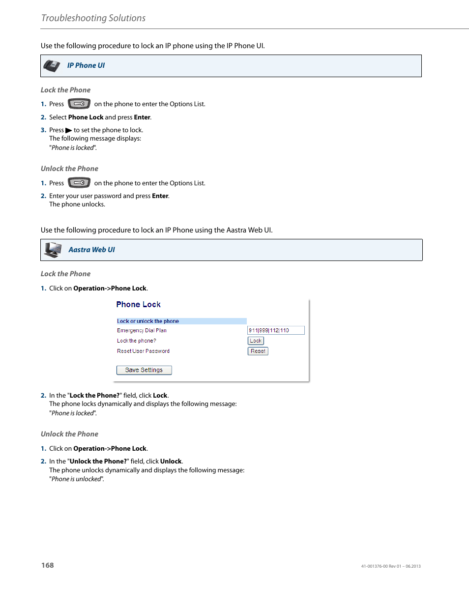 Troubleshooting solutions | AASTRA 6730i (Version 3.2) User Guide EN User Manual | Page 174 / 185