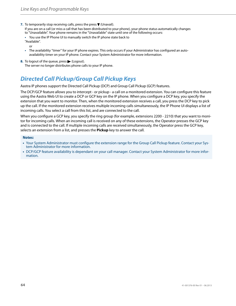 Directed call pickup/group call pickup keys, Line keys and programmable keys | AASTRA 6730i (Version 3.2) User Guide EN User Manual | Page 70 / 185