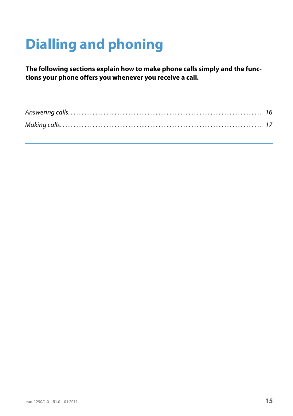 Dialling and phoning | AASTRA 610d for Aastra 400 User Manual EN User Manual | Page 15 / 100