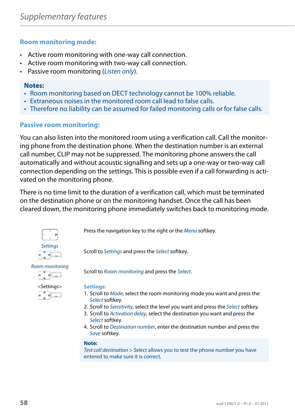 Supplementary features | AASTRA 610d for Aastra 400 User Manual EN User Manual | Page 58 / 100