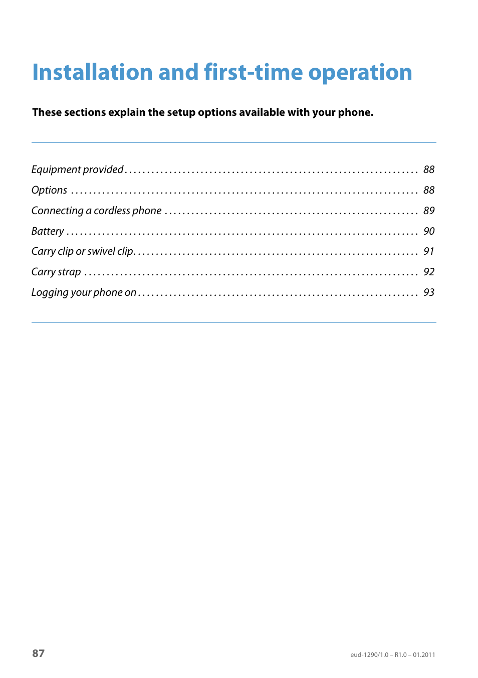 Installation and first-time operation | AASTRA 610d for Aastra 400 User Manual EN User Manual | Page 87 / 100