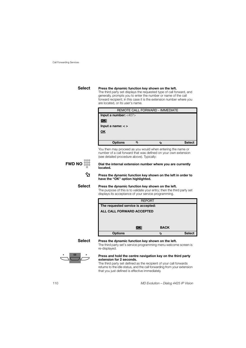 AASTRA 4425 IP Vision for MD Evolution User Guide User Manual | Page 110 / 224