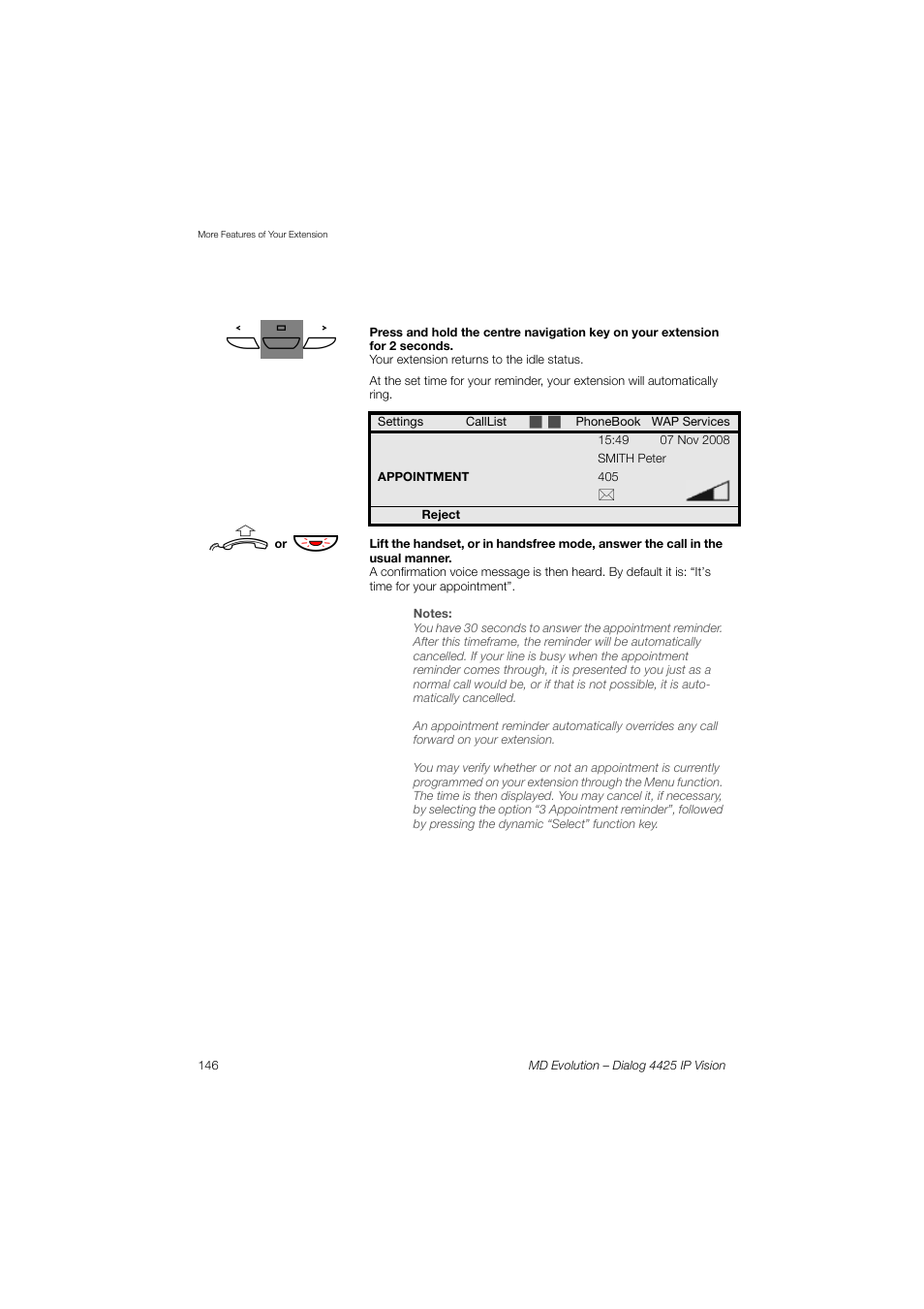 AASTRA 4425 IP Vision for MD Evolution User Guide User Manual | Page 146 / 224