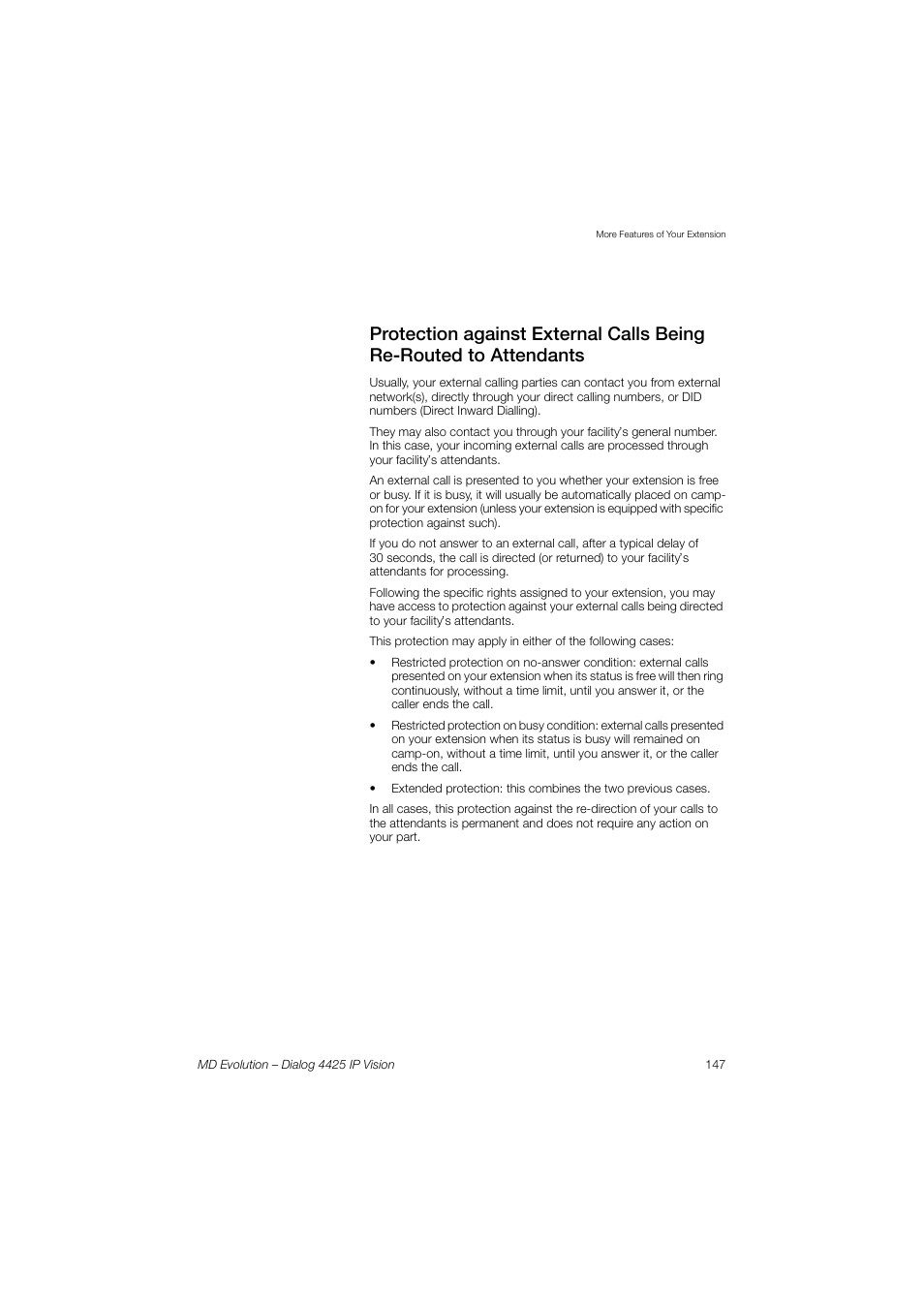AASTRA 4425 IP Vision for MD Evolution User Guide User Manual | Page 147 / 224