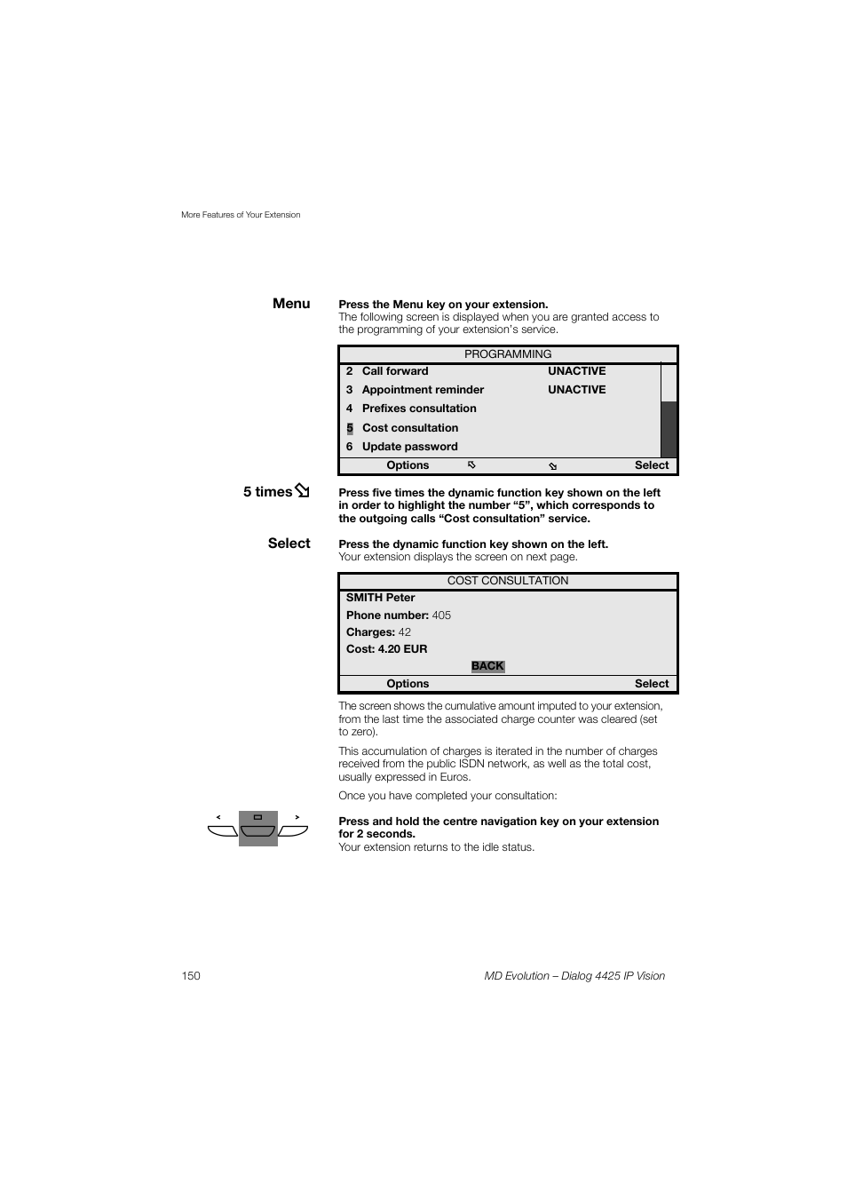 AASTRA 4425 IP Vision for MD Evolution User Guide User Manual | Page 150 / 224