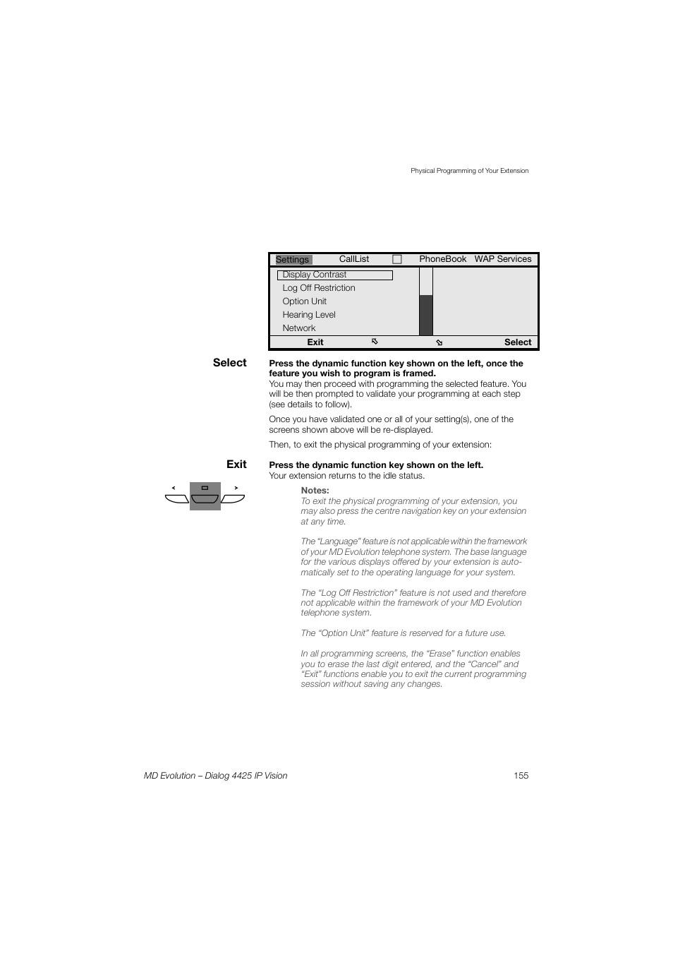 AASTRA 4425 IP Vision for MD Evolution User Guide User Manual | Page 155 / 224