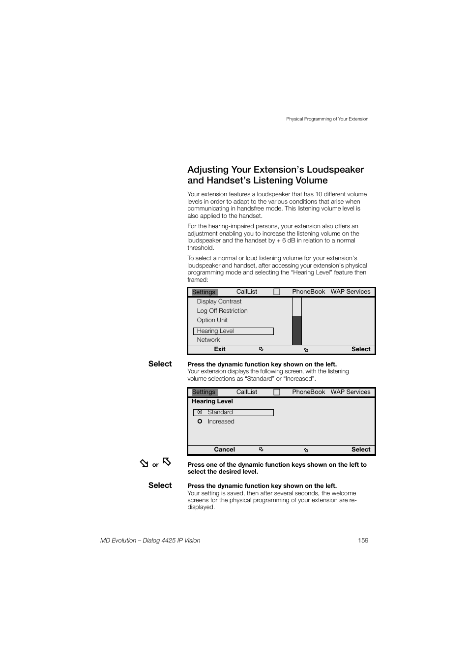 AASTRA 4425 IP Vision for MD Evolution User Guide User Manual | Page 159 / 224