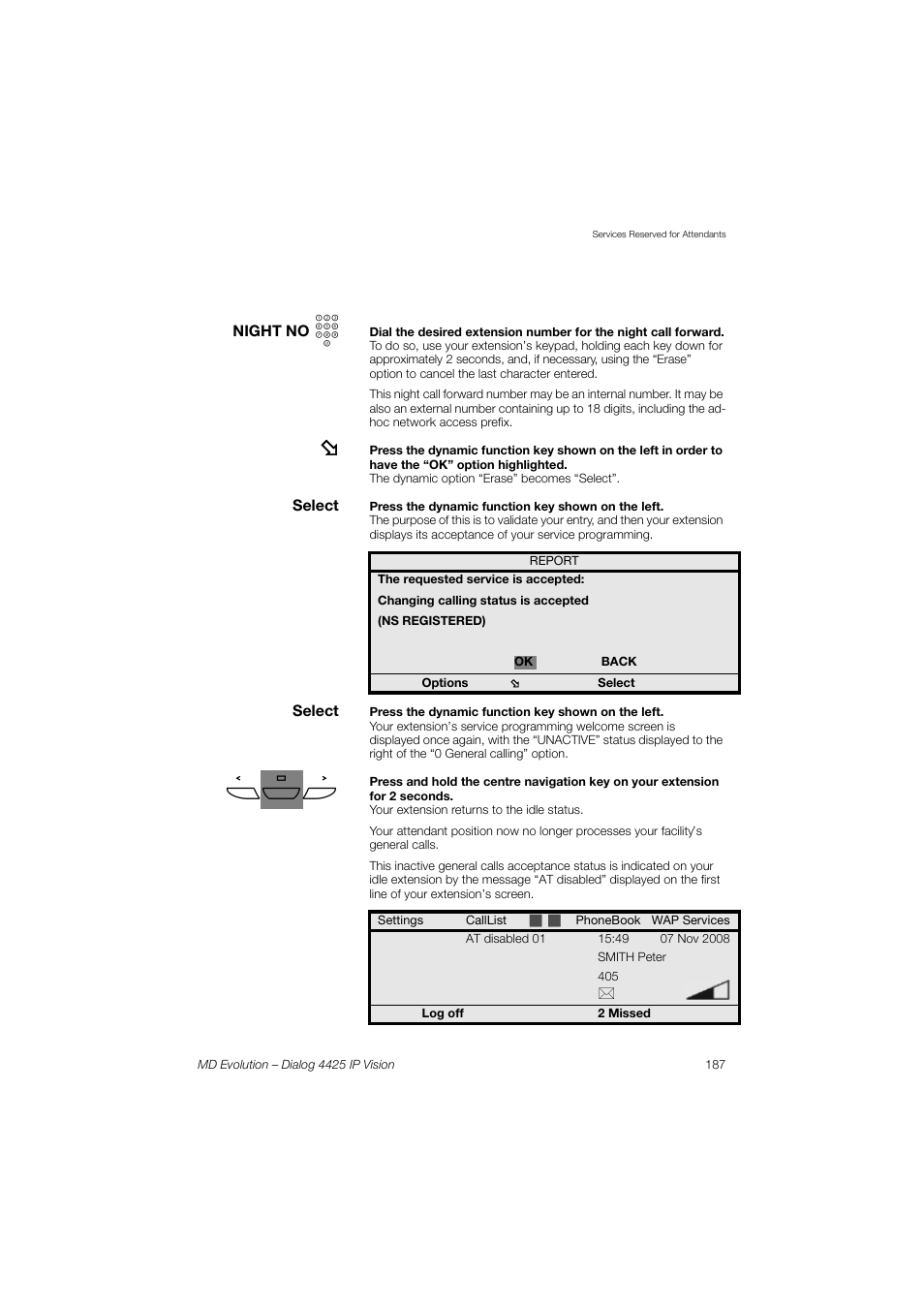 AASTRA 4425 IP Vision for MD Evolution User Guide User Manual | Page 187 / 224