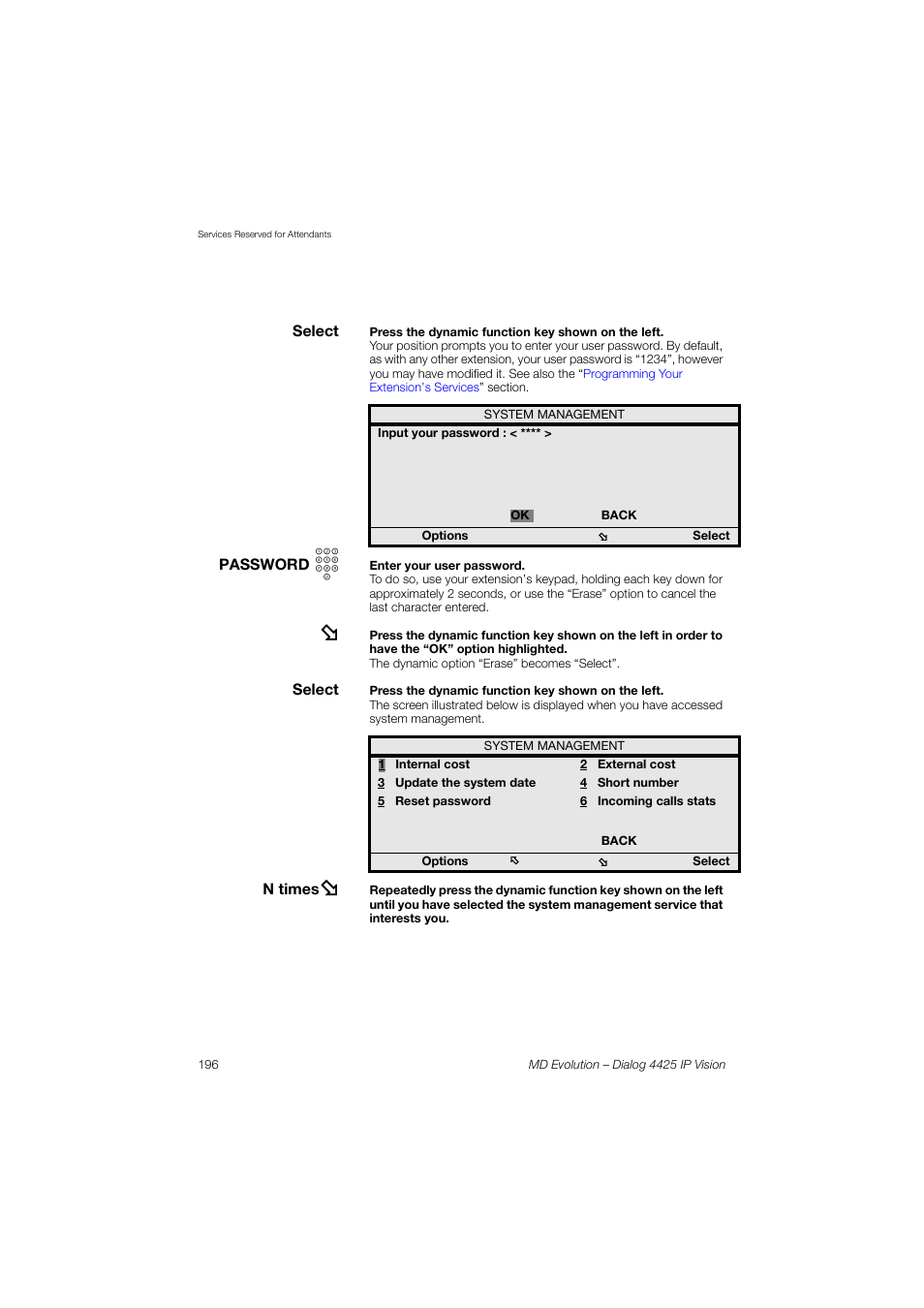 AASTRA 4425 IP Vision for MD Evolution User Guide User Manual | Page 196 / 224