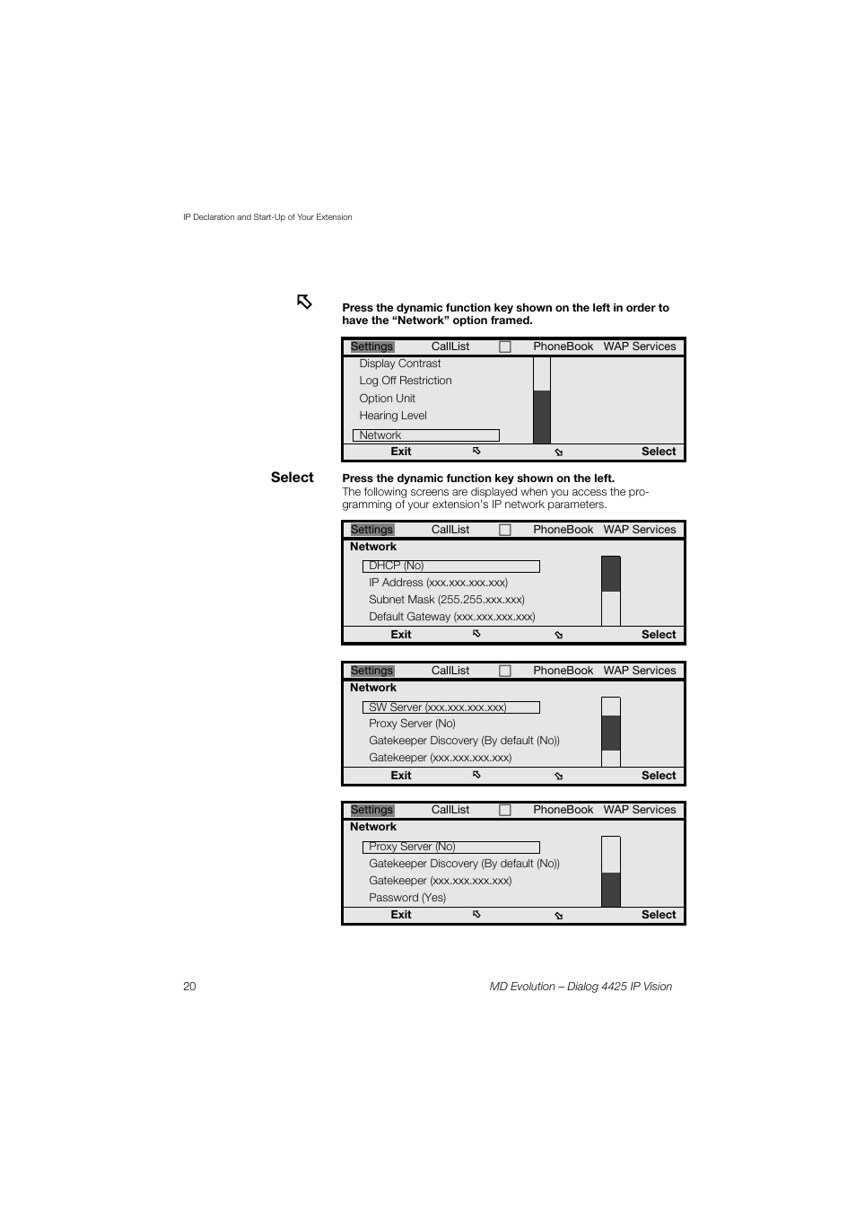 AASTRA 4425 IP Vision for MD Evolution User Guide User Manual | Page 20 / 224