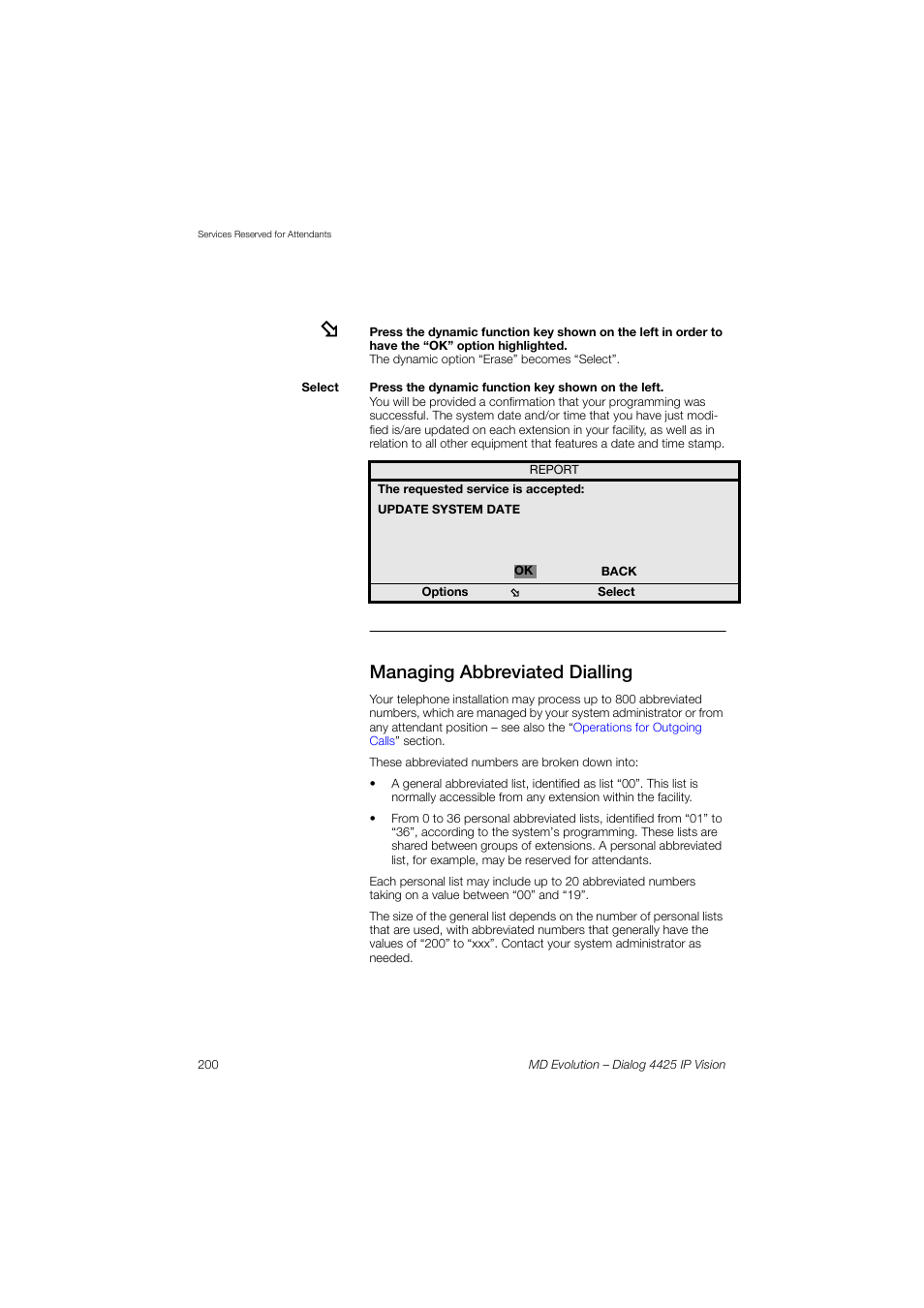 Managing abbreviated dialling | AASTRA 4425 IP Vision for MD Evolution User Guide User Manual | Page 200 / 224