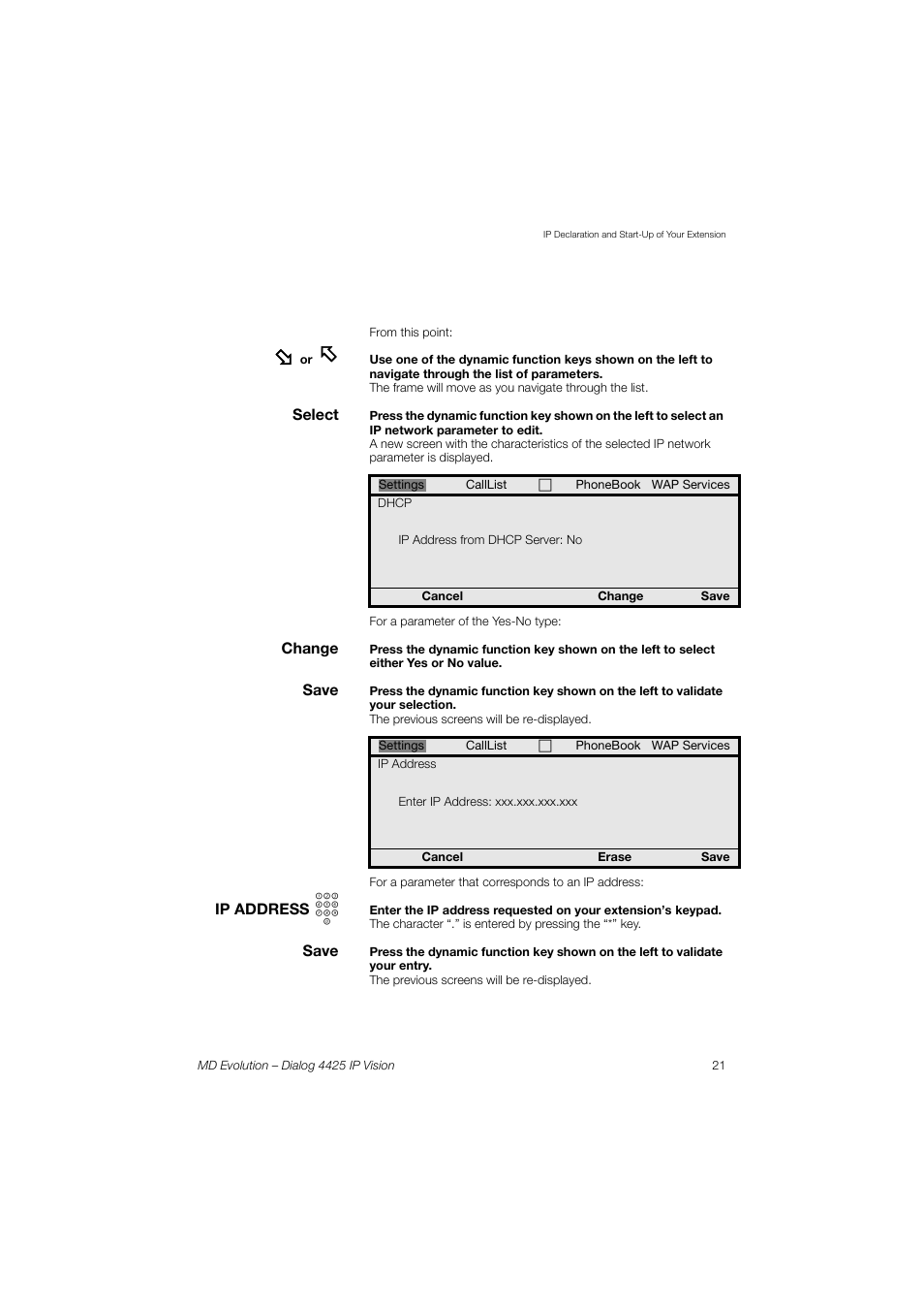 AASTRA 4425 IP Vision for MD Evolution User Guide User Manual | Page 21 / 224