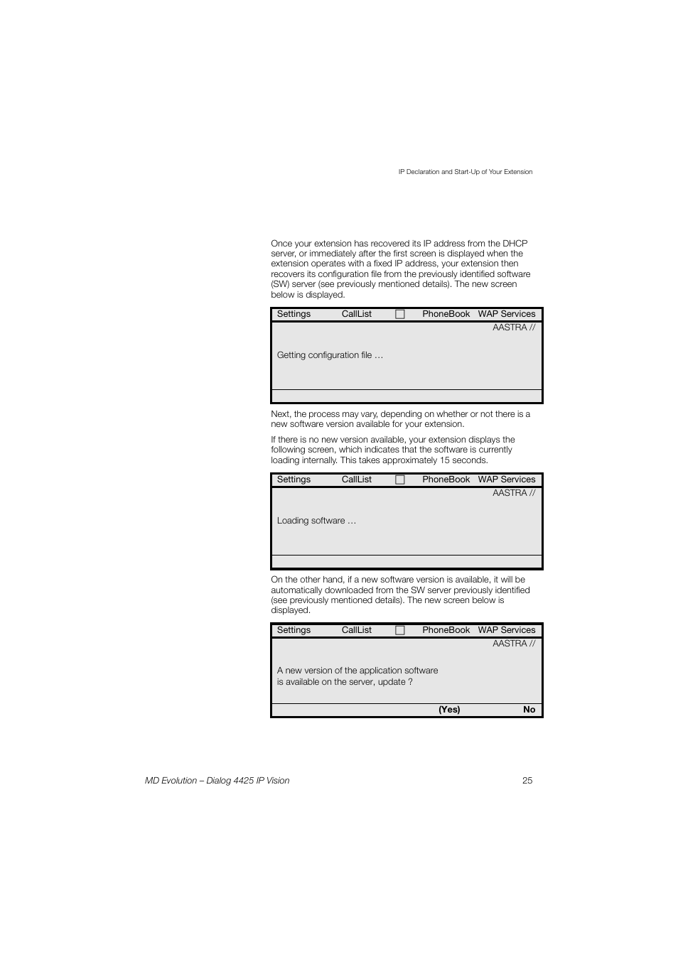 AASTRA 4425 IP Vision for MD Evolution User Guide User Manual | Page 25 / 224