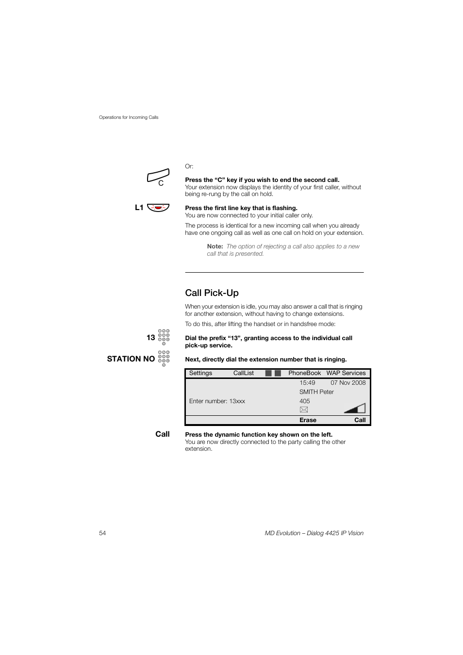 AASTRA 4425 IP Vision for MD Evolution User Guide User Manual | Page 54 / 224