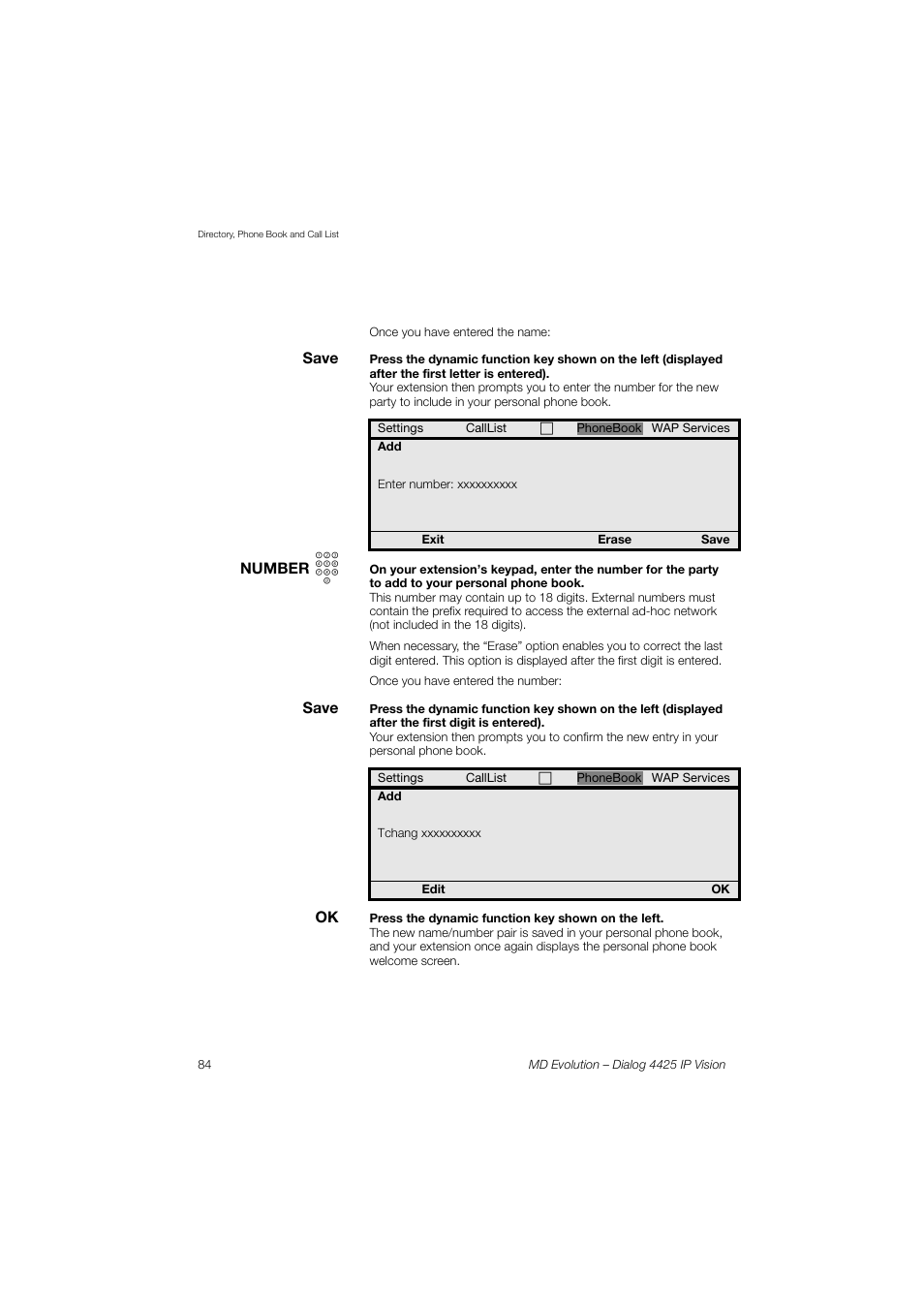 AASTRA 4425 IP Vision for MD Evolution User Guide User Manual | Page 84 / 224