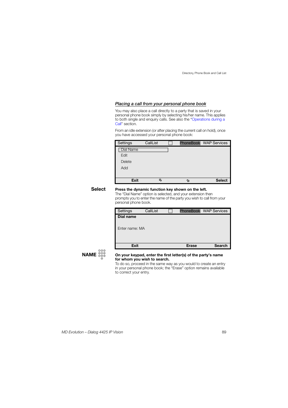 AASTRA 4425 IP Vision for MD Evolution User Guide User Manual | Page 89 / 224