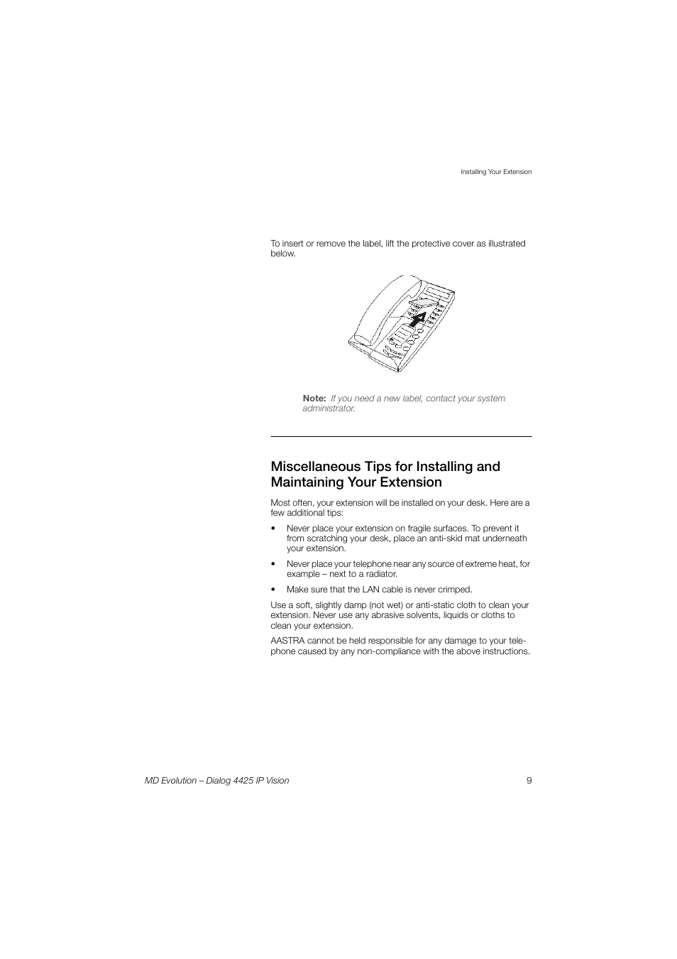 AASTRA 4425 IP Vision for MD Evolution User Guide User Manual | Page 9 / 224