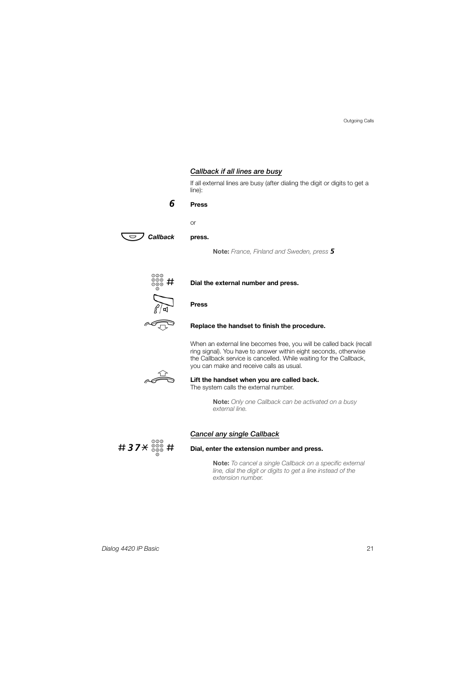37* z | AASTRA 4420 IP Basic (SIP) for MX-ONE User Guide User Manual | Page 21 / 72