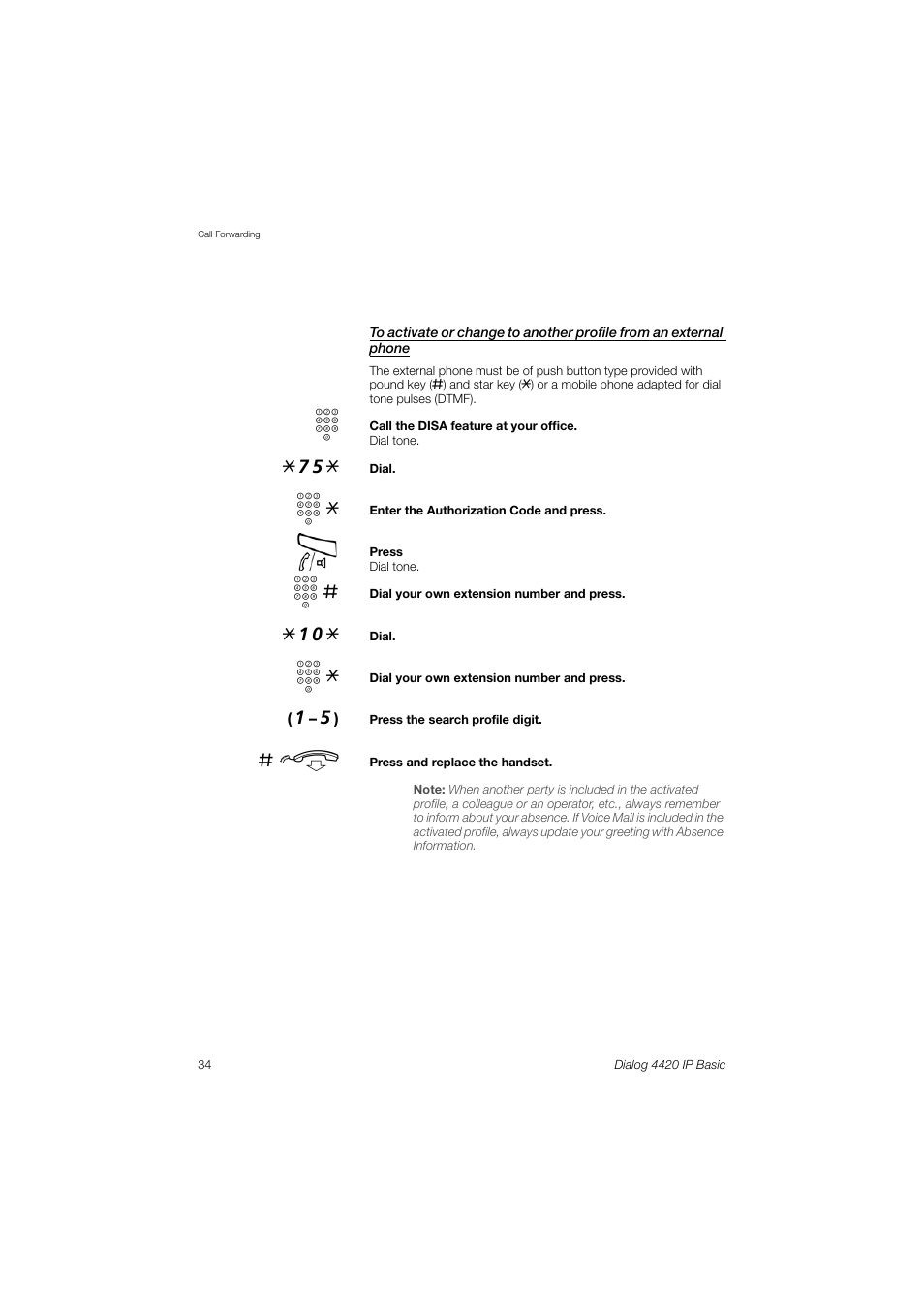 AASTRA 4420 IP Basic (SIP) for MX-ONE User Guide User Manual | Page 34 / 72