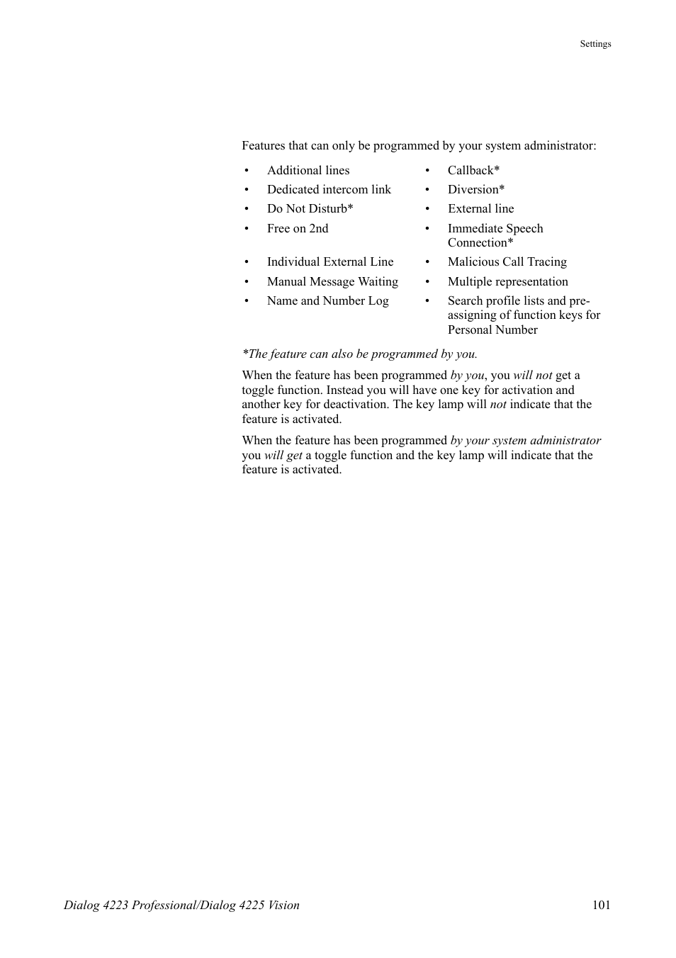 AASTRA 4225 for MX-ONE Telephony Switch User Manual | Page 101 / 139