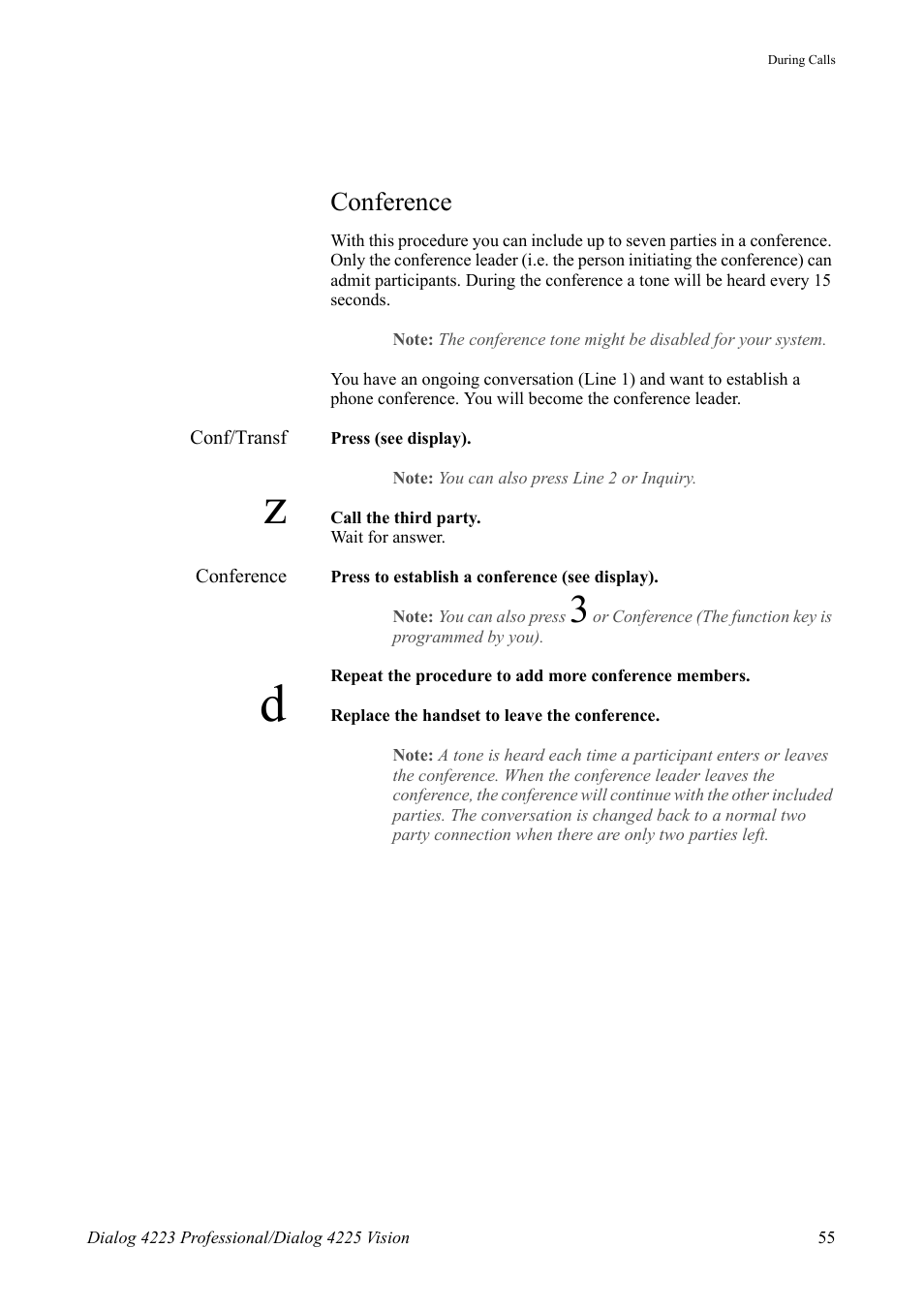 Conference | AASTRA 4225 for MX-ONE Telephony Switch User Manual | Page 55 / 139