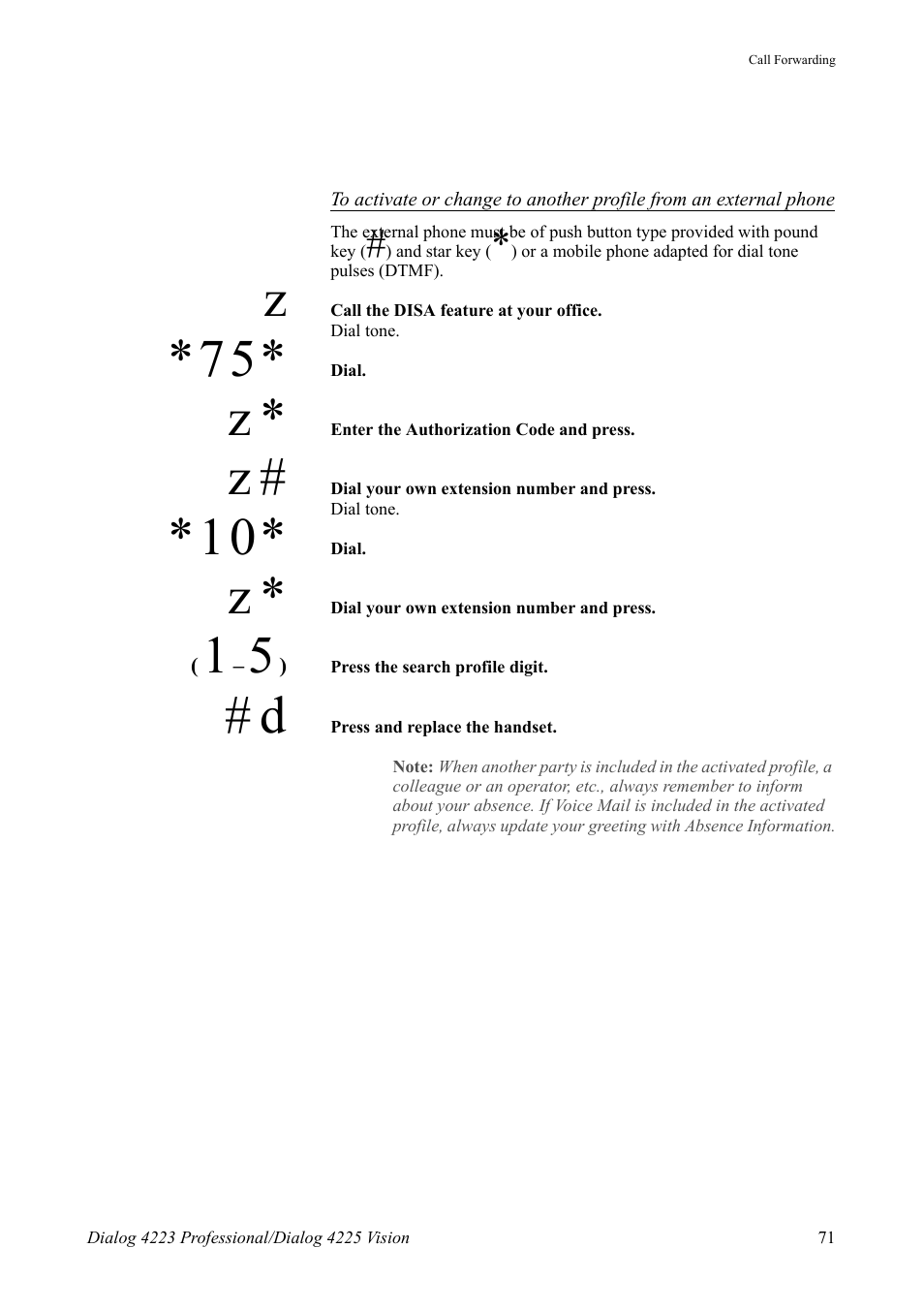 AASTRA 4225 for MX-ONE Telephony Switch User Manual | Page 71 / 139