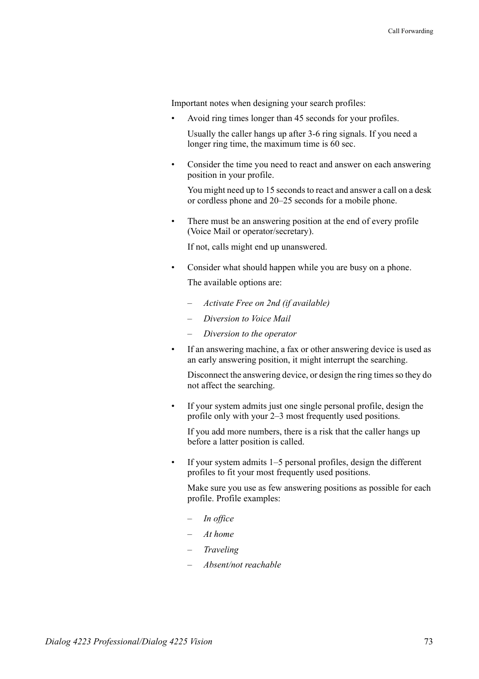 AASTRA 4225 for MX-ONE Telephony Switch User Manual | Page 73 / 139