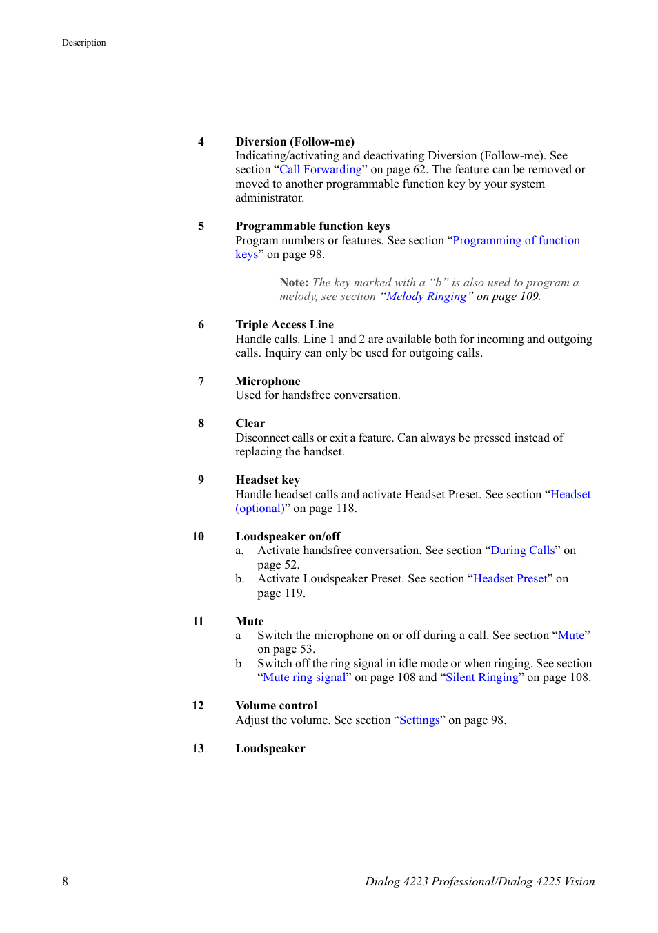 AASTRA 4225 for MX-ONE Telephony Switch User Manual | Page 8 / 139