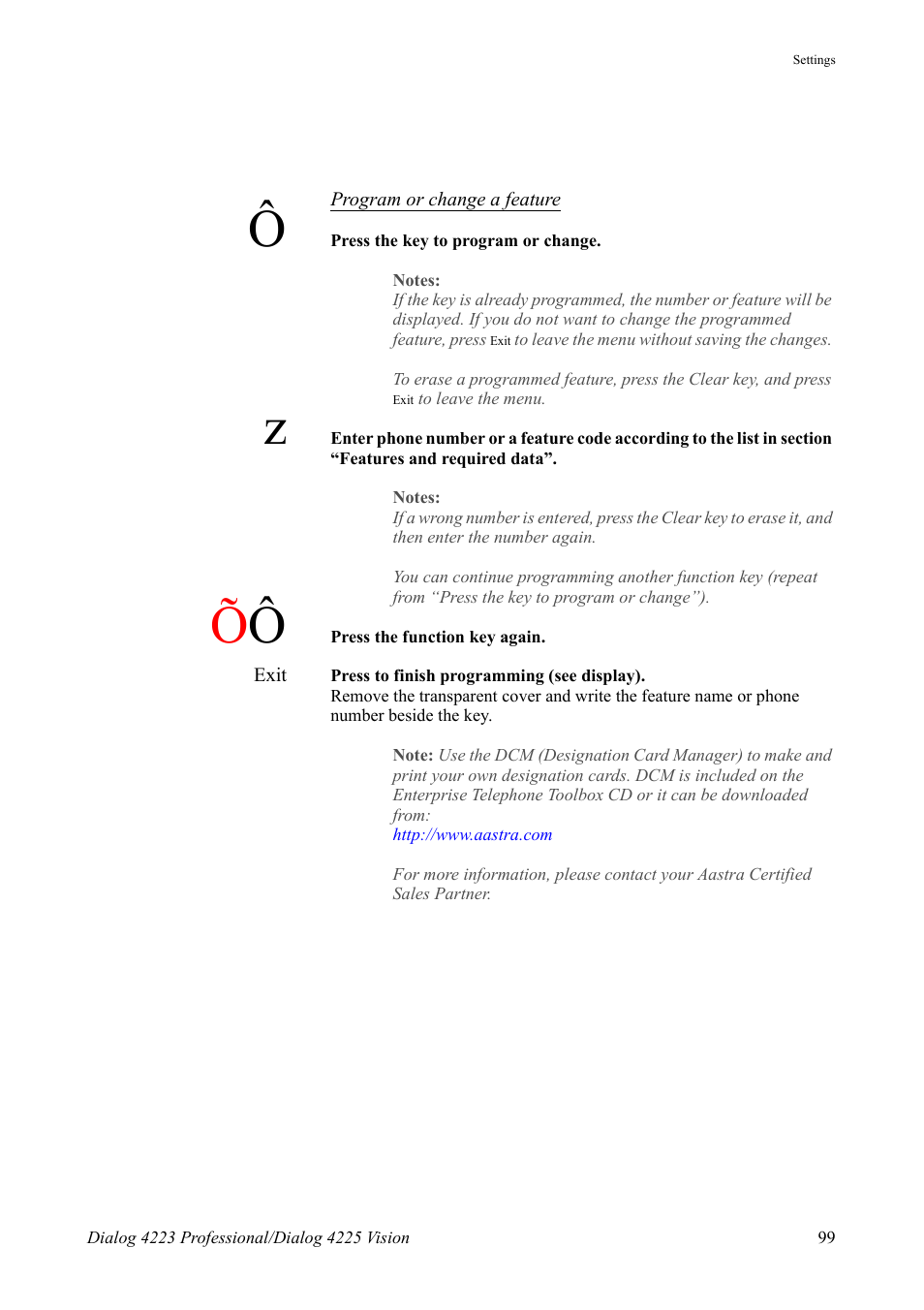 AASTRA 4225 for MX-ONE Telephony Switch User Manual | Page 99 / 139