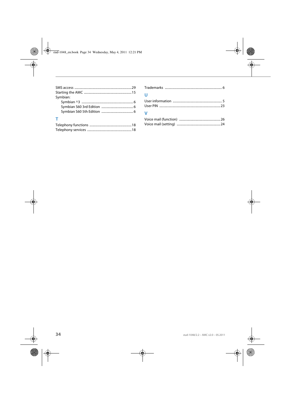 AASTRA AMC EN User Manual | Page 34 / 35