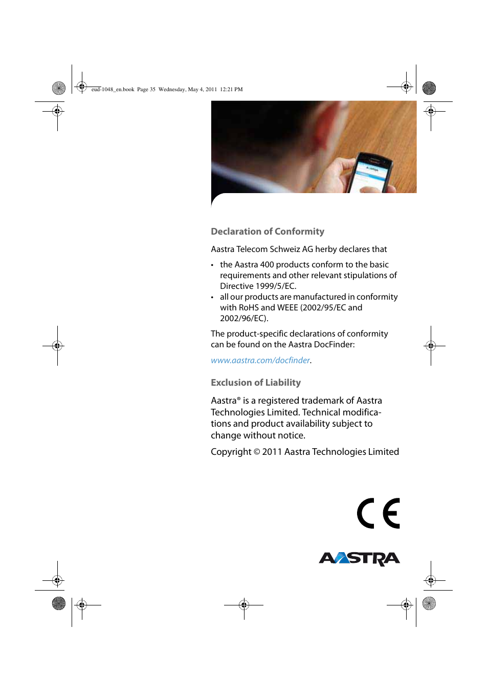 AASTRA AMC EN User Manual | Page 35 / 35