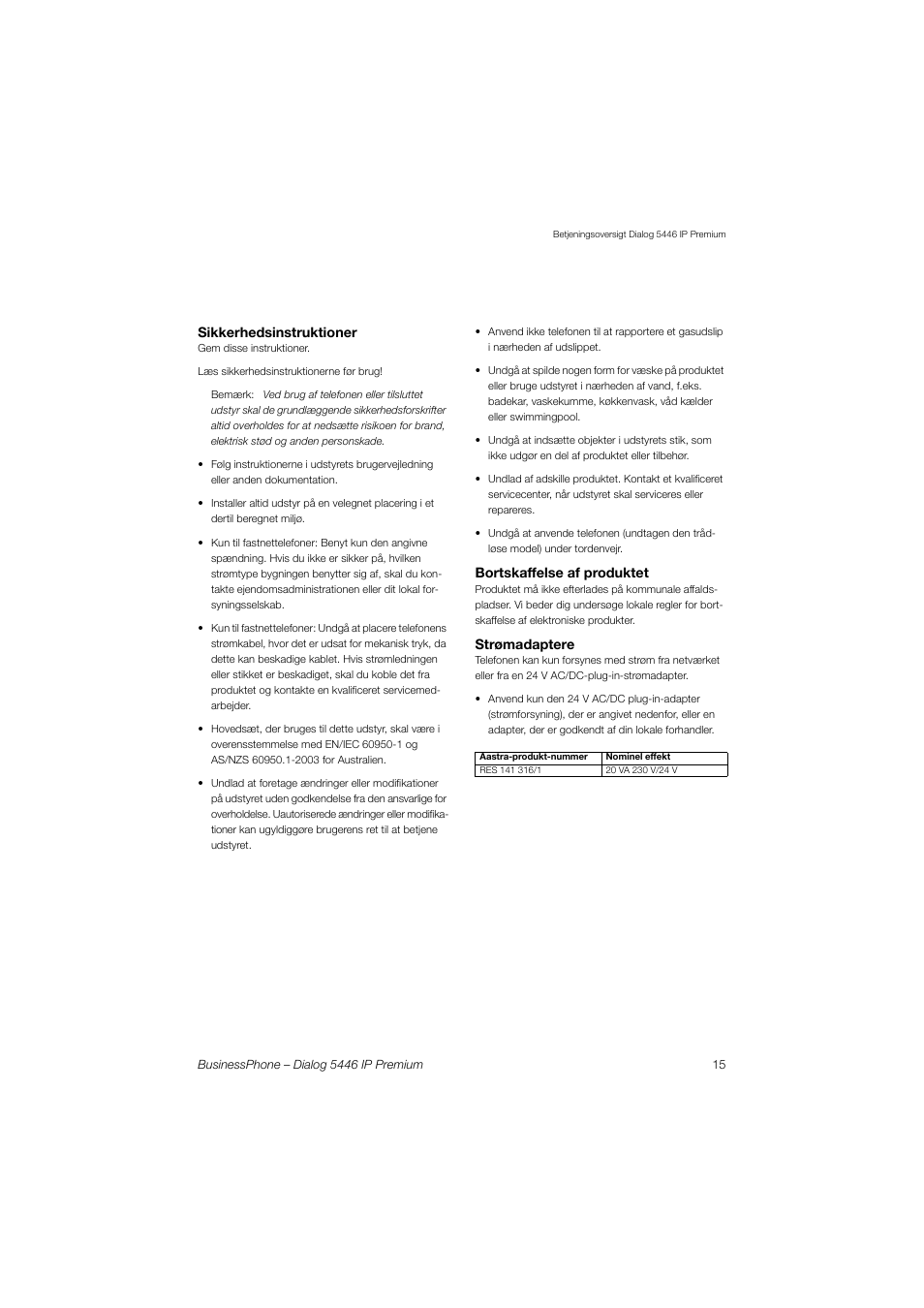 AASTRA 7446ip (5446ip) for BusinessPhone Quick Reference Guide User Manual | Page 15 / 58