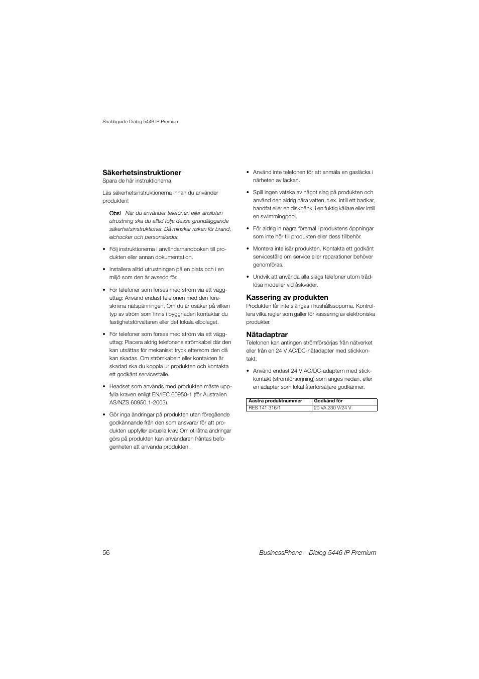 AASTRA 7446ip (5446ip) for BusinessPhone Quick Reference Guide User Manual | Page 55 / 58
